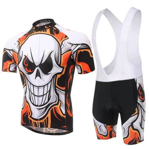 Flaming Skull Short Sleeve Jersey Set